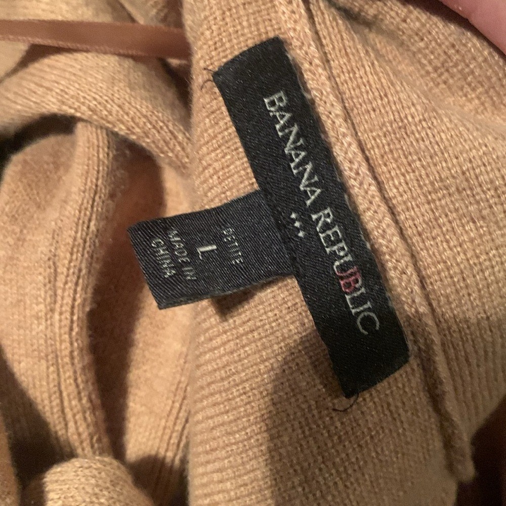 Banana Republic Open Duster Long Camel Sweater LP camel knit‎ - Picture 8 of 12